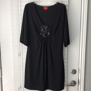 Elle Black Dress SZ L Embellished